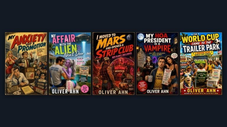 Five Oliver Ahn novel covers in a row